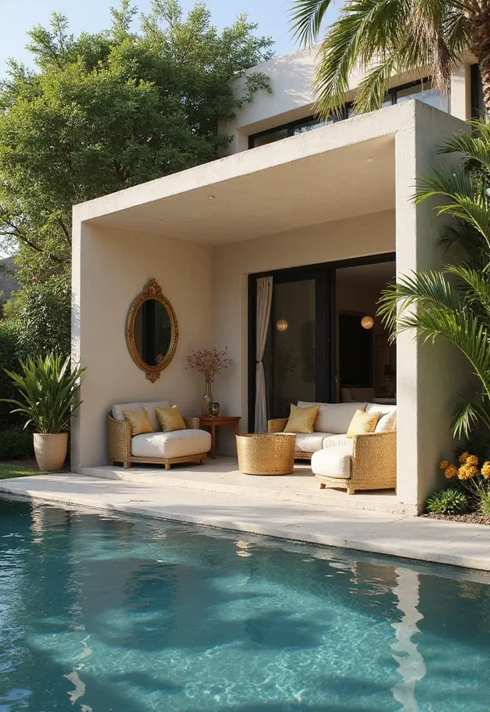 30 Backyard Pool Cabana Inspirations Made for Relaxation 11 30 Backyard Pool Cabana Inspirations Made for Relaxation 11. Glamorous Poolside Lounge