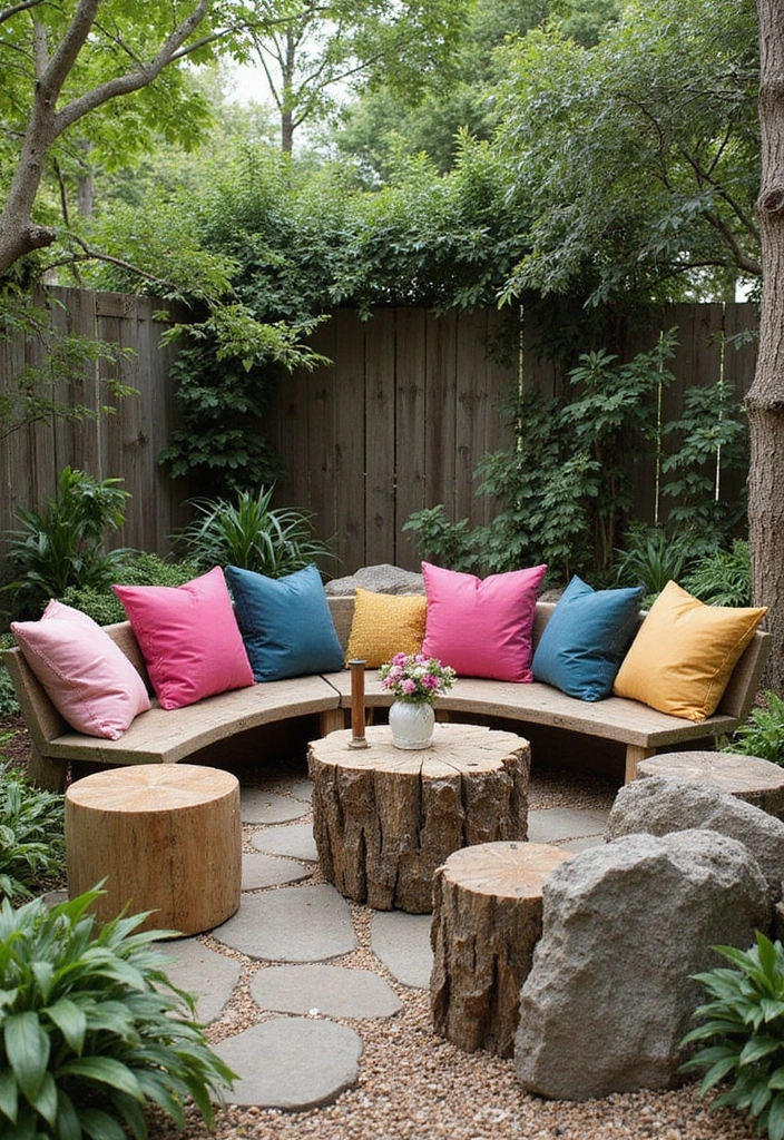 30 Backyard Sitting Area Ideas That Feel Cozy and Welcoming 15 30 Backyard Sitting Area Ideas That Feel Cozy and Welcoming - 15. Nature-Inspired Seating