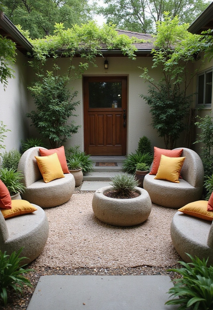 30 Backyard Sitting Area Ideas That Feel Cozy and Welcoming 23 30 Backyard Sitting Area Ideas That Feel Cozy and Welcoming - 23. Natural Stone Seating