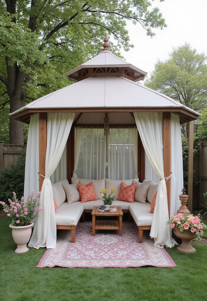 30 Backyard Sitting Area Ideas That Feel Cozy and Welcoming 7 30 Backyard Sitting Area Ideas That Feel Cozy and Welcoming - 7. Gazebo Getaway