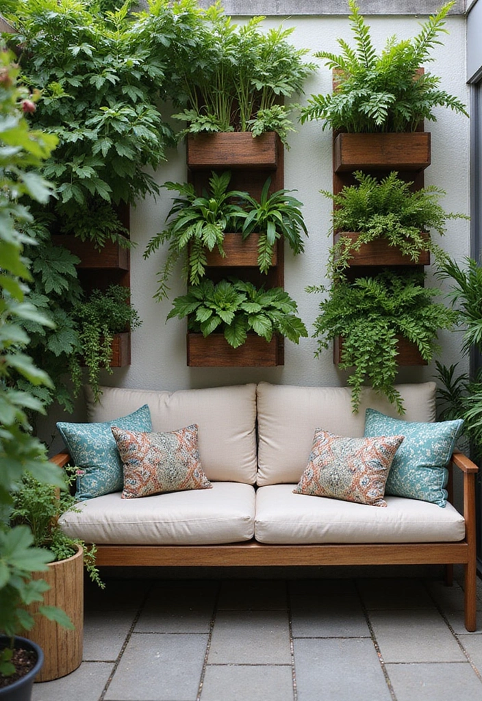 30 Backyard Sitting Area Ideas That Feel Cozy and Welcoming 8 30 Backyard Sitting Area Ideas That Feel Cozy and Welcoming - 8. Vertical Garden Lounge