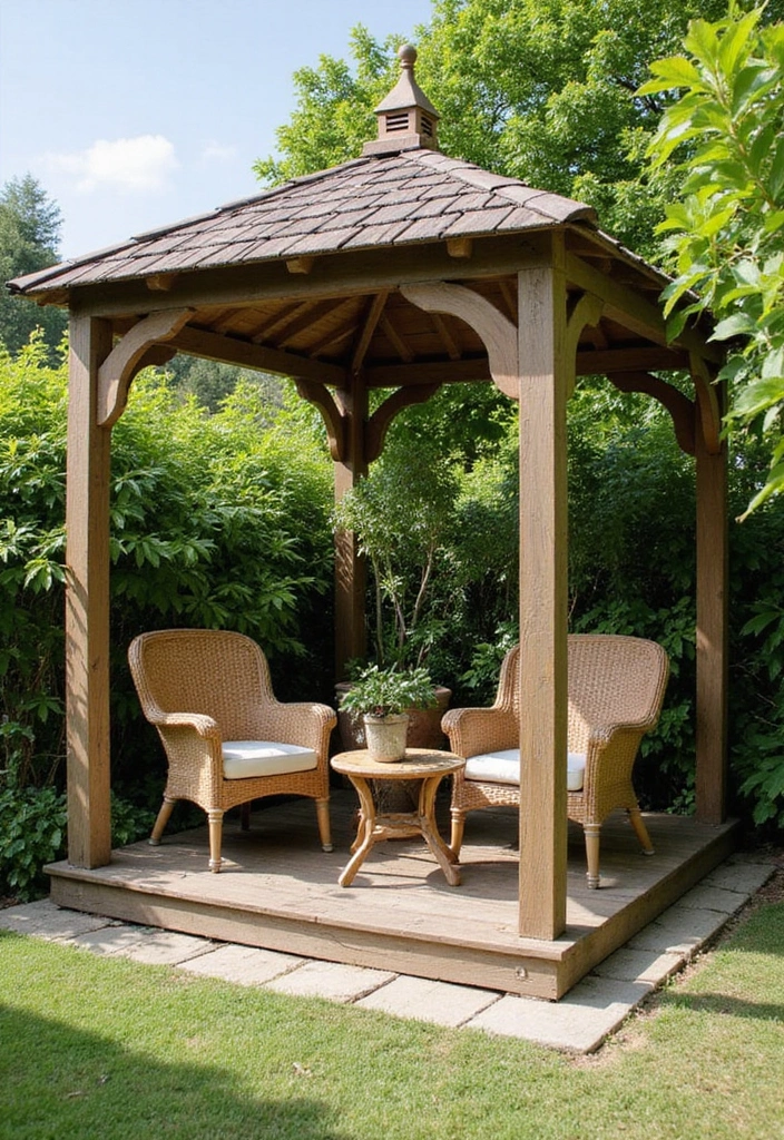 30 Gazebo Backyard Ideas That Add Shade and Charm - 10. Compact Corner Gazebo