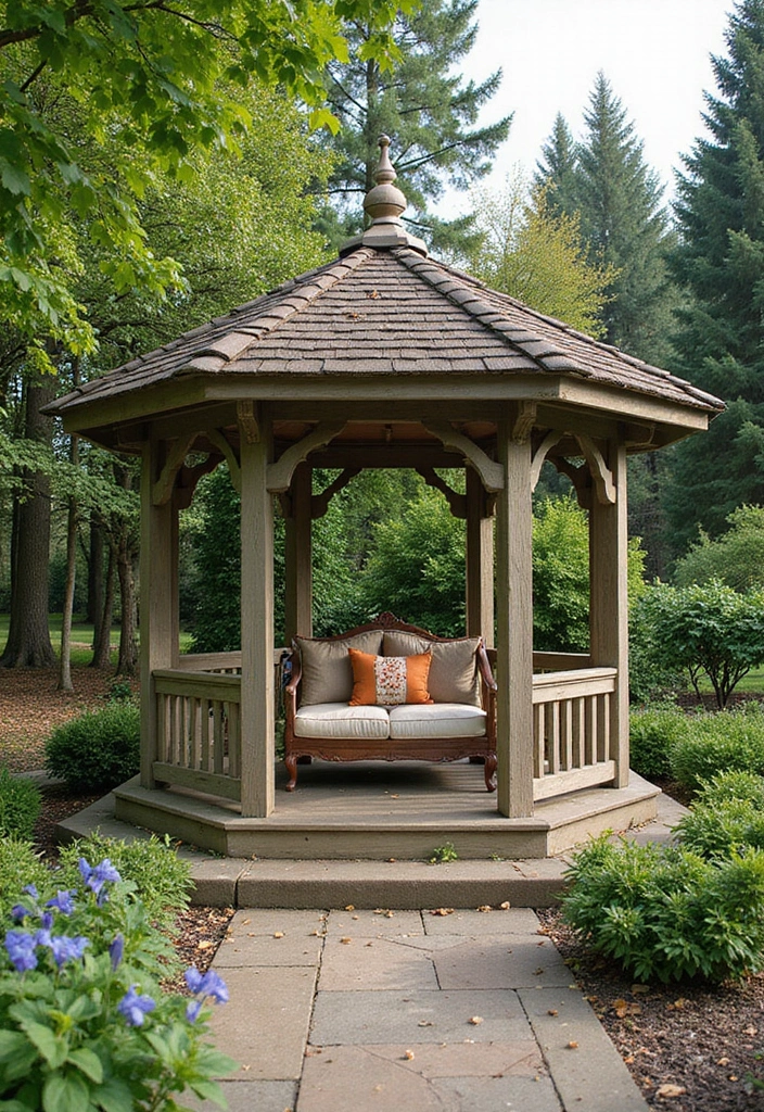30 Gazebo Backyard Ideas That Add Shade and Charm - 23. Gazebo with Swing