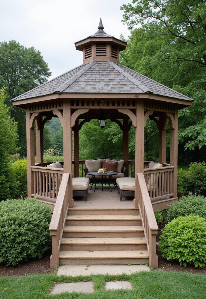 30 Gazebo Backyard Ideas That Add Shade and Charm - 5. Multi-Level Gazebo
