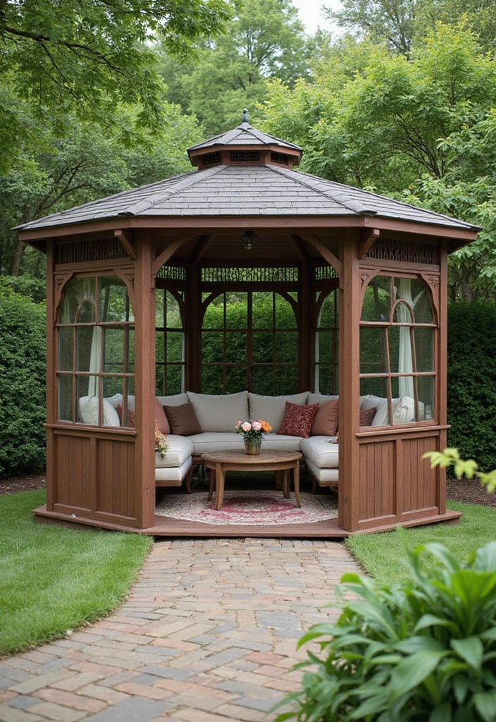 30 Gazebo Backyard Ideas That Add Shade and Charm - 7. Enclosed Gazebo
