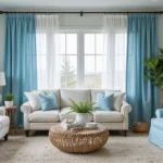 12 Blue Living Room Curtain Ideas for Fresh Calm Inviting Style