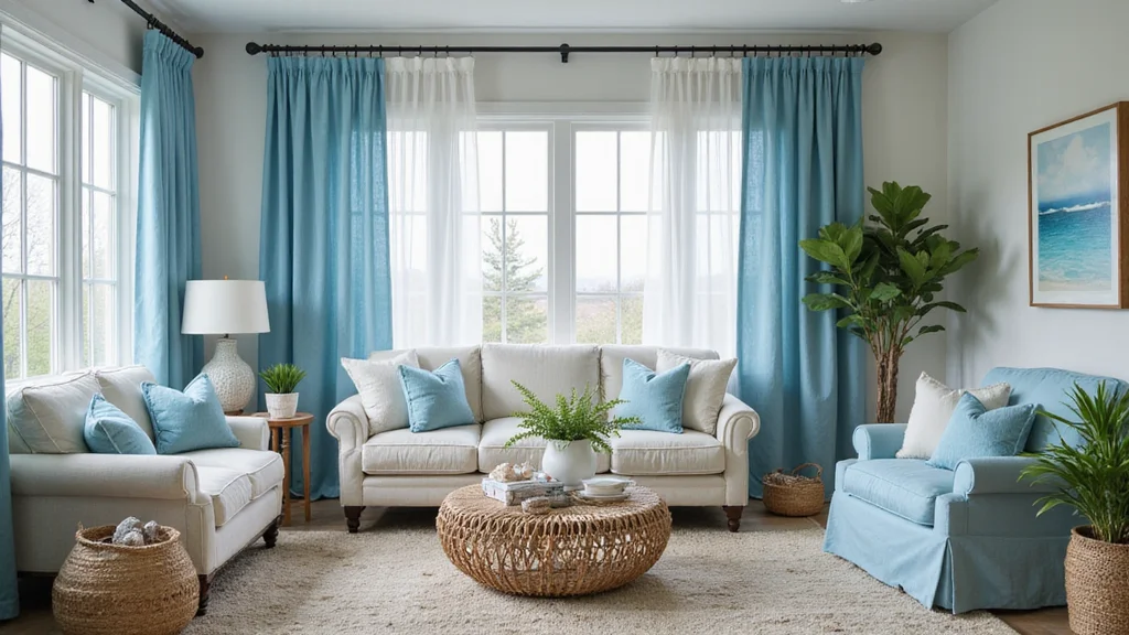 12 Blue Living Room Curtain Ideas for Fresh Calm Inviting Style
