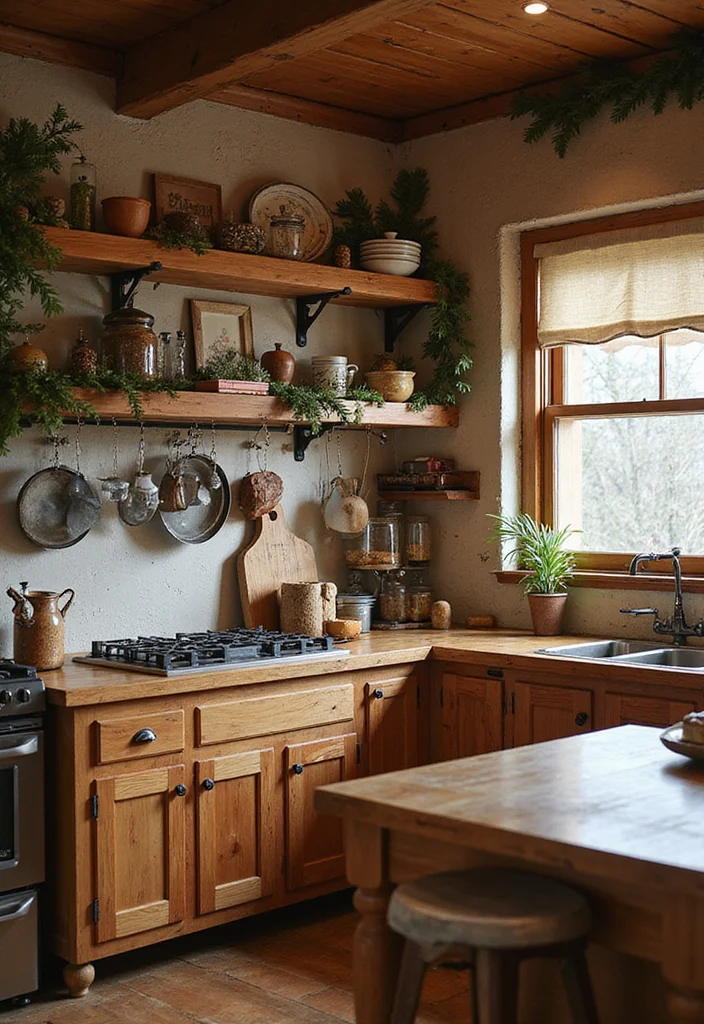 12 Christmas Kitchen Decor Ideas for Warm Festive Seasonal Style - 1. Rustic Wooden Accents
