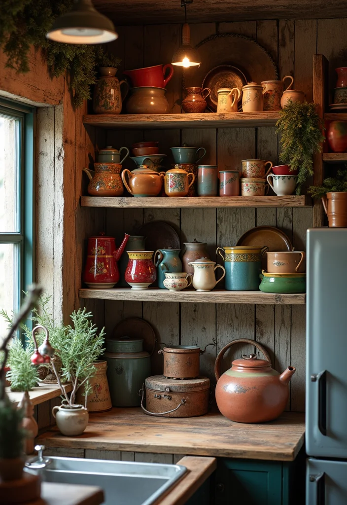 12 Christmas Kitchen Decor Ideas for Warm Festive Seasonal Style - 6. Vintage Kitchenware Displays