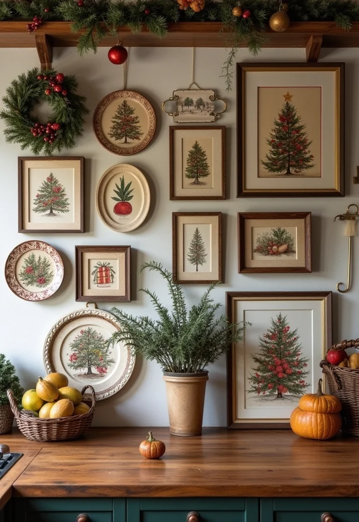 12 Christmas Kitchen Decor Ideas for Warm Festive Seasonal Style - 7. Holiday-themed Wall Art