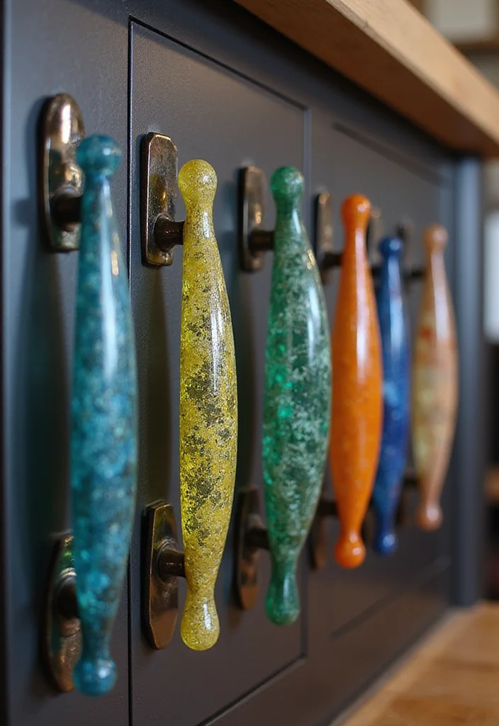 12 Kitchen Cabinet Hardware Ideas for Easy Instant Upgrades 2. Recycled Glass Pulls