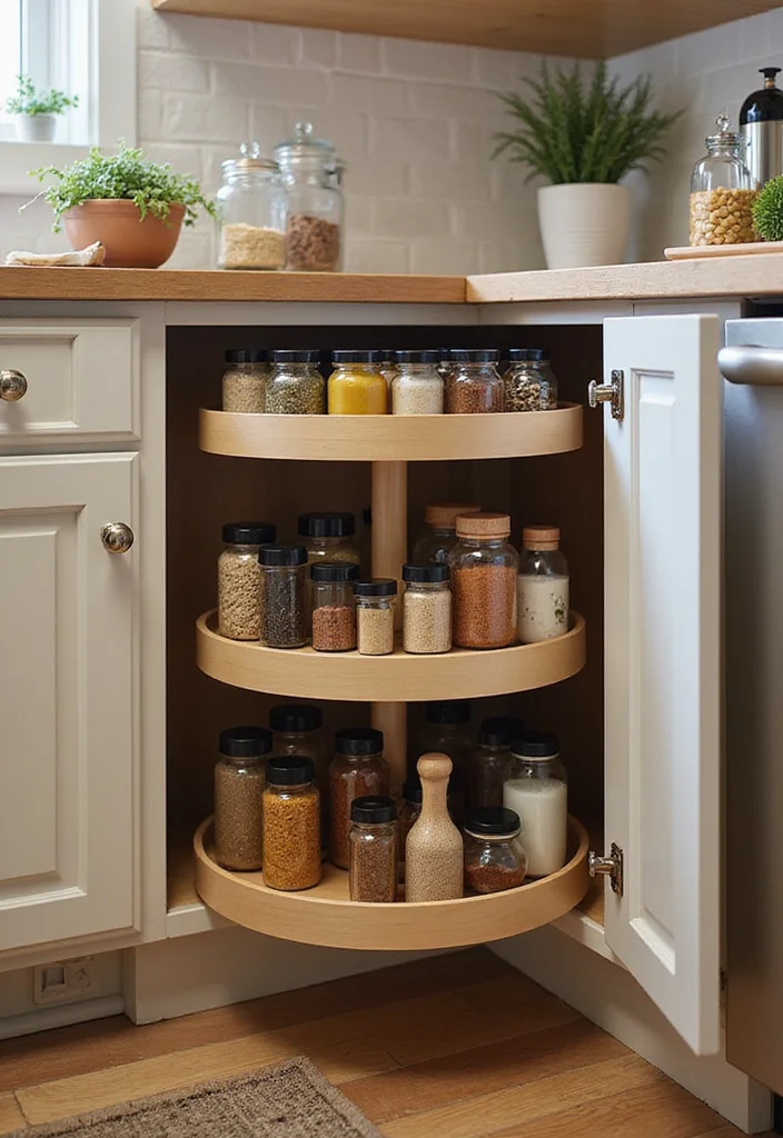12 Kitchen Corner Cabinet Ideas for Better Storage Solutions - 1. Lazy Susan Wonders