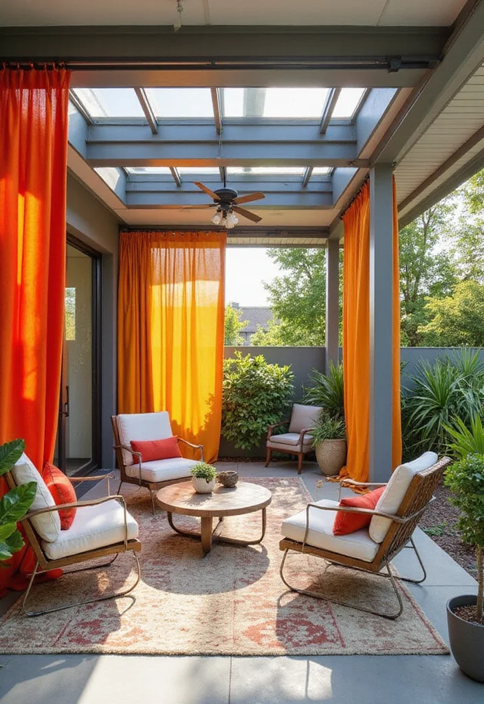 12 Porch Curtain Ideas for Breezy Shade and Outdoor Comfort - 4. Color Blocked Curtains