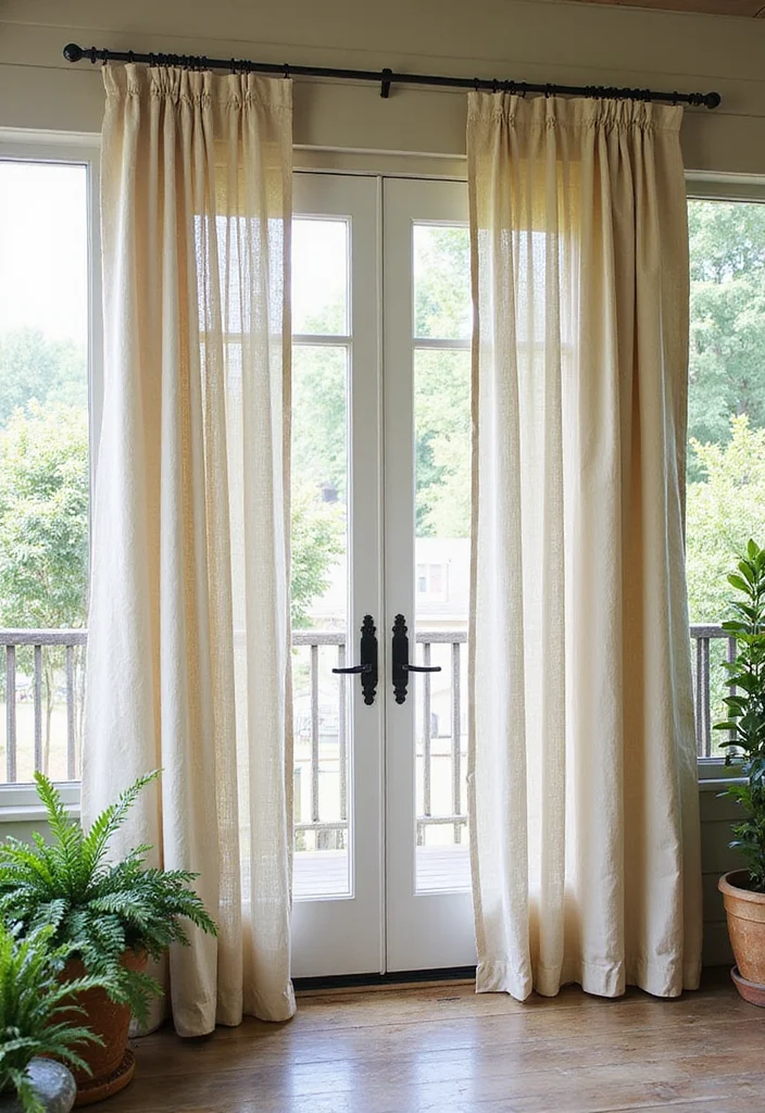 12 Porch Curtain Ideas for Breezy Shade and Outdoor Comfort - 8. Layering Textures