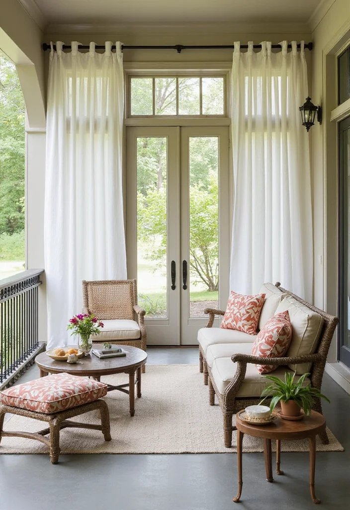 12 Porch Curtain Ideas for Breezy Shade and Outdoor Comfort - 9. Outdoor Curtains as Room Dividers