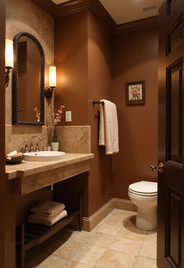 12 Rustic Half Bathroom Ideas for Cozy Natural Compact Style 12 12 Rustic Half Bathroom Ideas for Cozy Natural Compact Style 2. Utilize Earthy Color Palettes