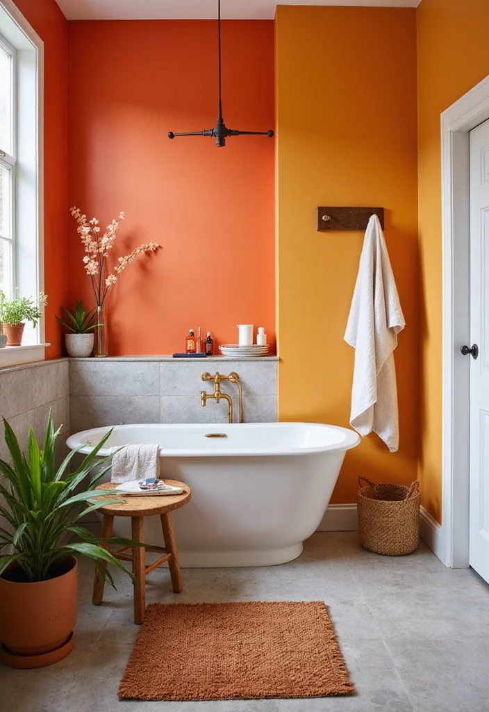 14 Colorful Bathroom Ideas for Playful Bright Cheerful Spaces - 7. Bold Bathroom Paint