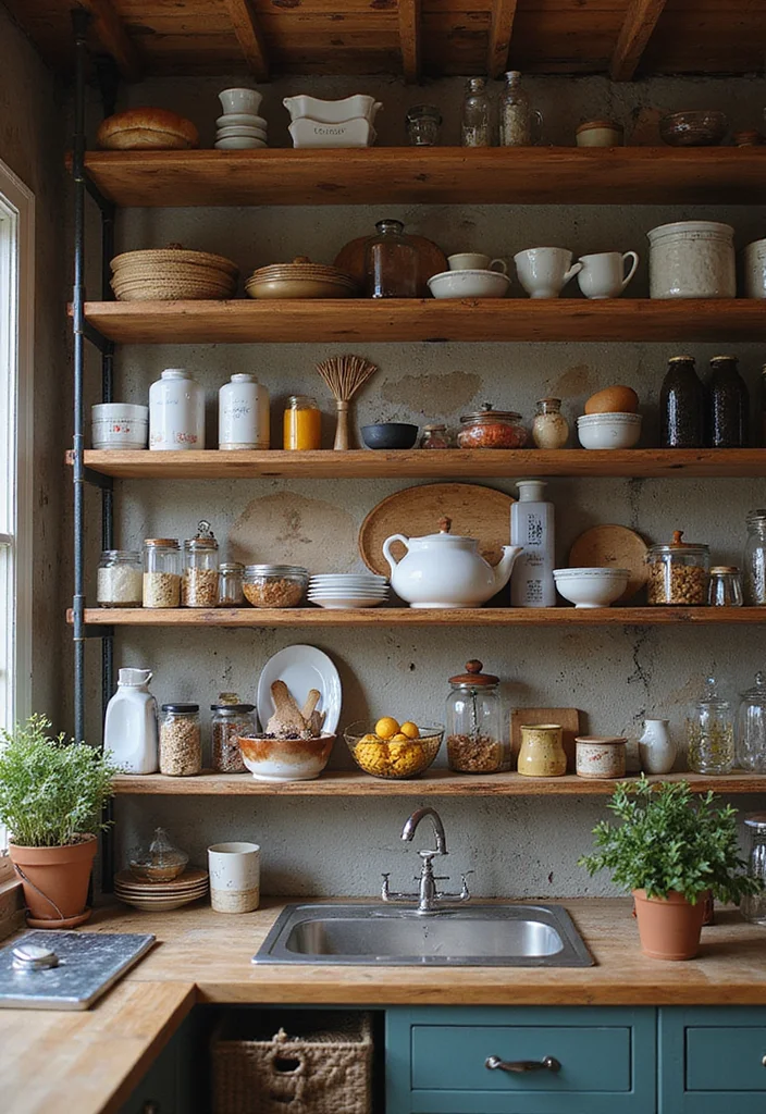 14 Kitchen Shelf Decor Ideas for Simple Stylish Accents 144 14 Kitchen Shelf Decor Ideas for Simple Stylish Accents 14. Layered Heights