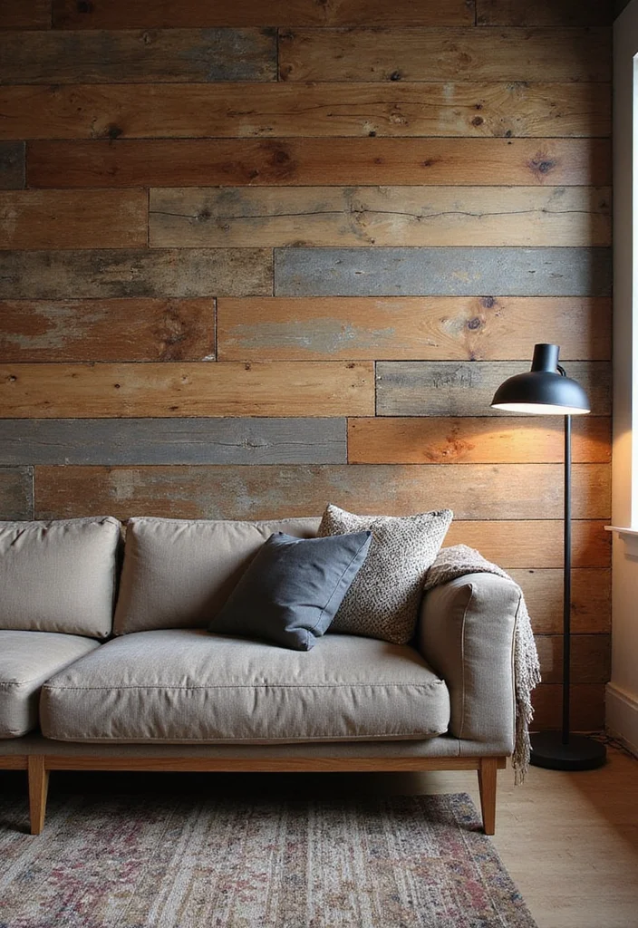 14 Living Room Wall Paneling Ideas for Texture Depth and Warmth - 1. Reclaimed Wood Panels