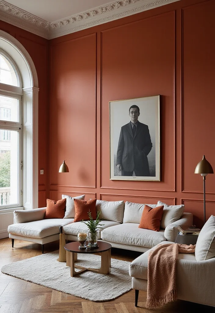 14 Living Room Wall Paneling Ideas for Texture Depth and Warmth - 11. Painted Paneling