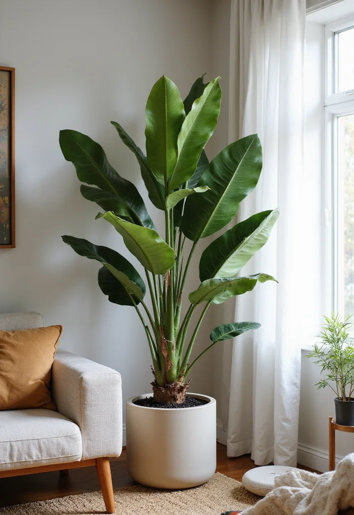 14 Plants in Living Room Ideas for Fresh Natural Greenery 78 14 Plants in Living Room Ideas for Fresh Natural Greenery - 8. Add a Statement Plant to Command Attention