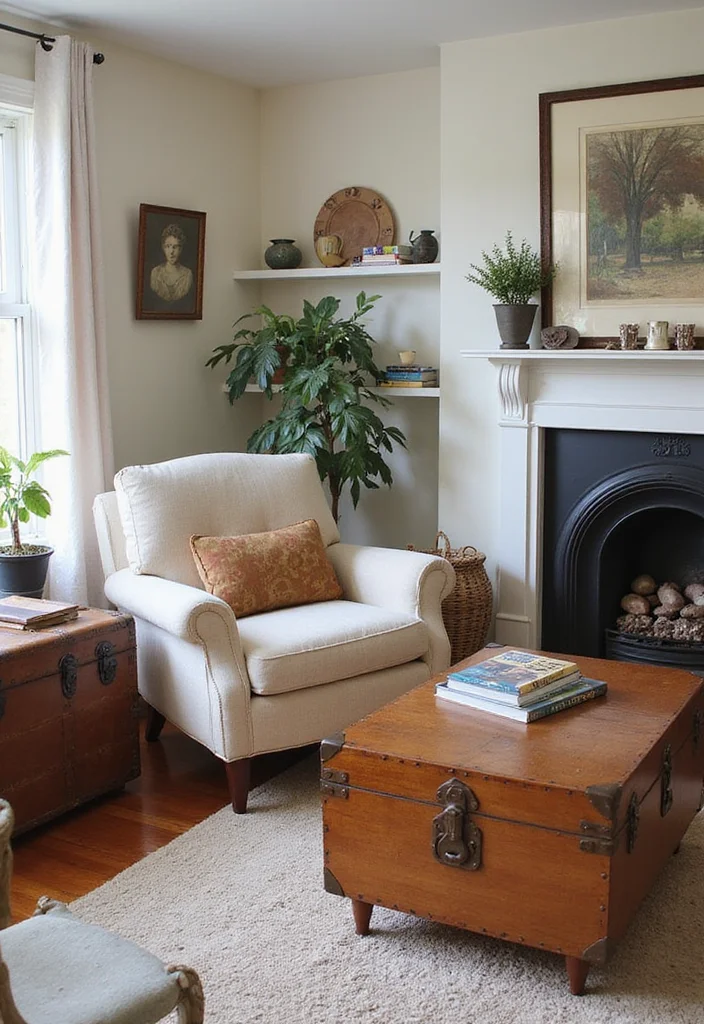 16 Beautiful Living Room Ideas for Warm Stylish Everyday Comfort 3. Vintage Finds for Character