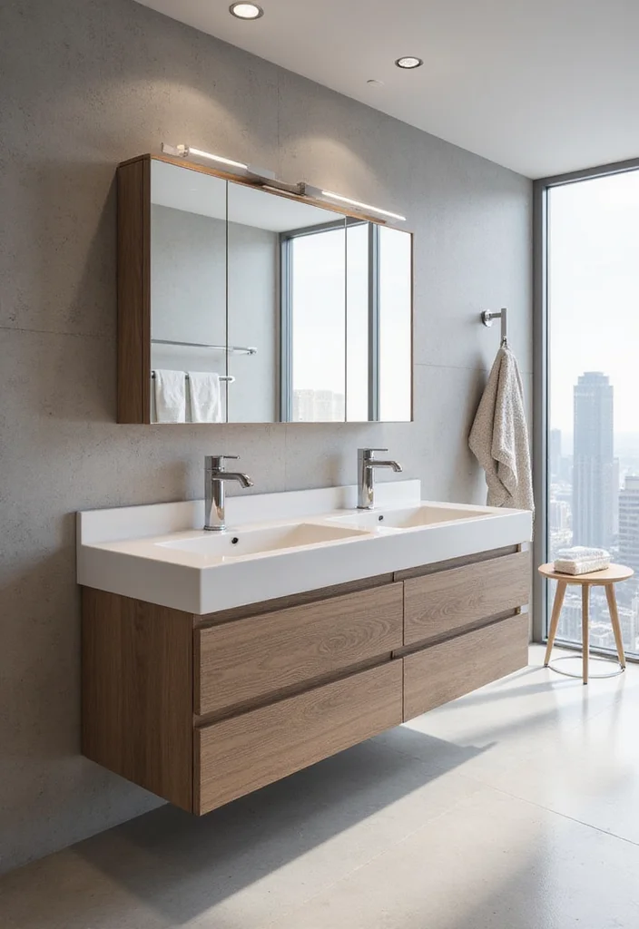 16 Modern Bathroom Decor Ideas for Clean Updated Minimal Style 13. Floating Vanities