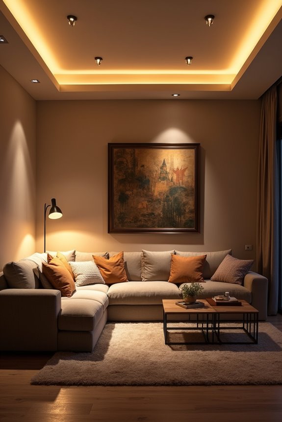 7 Can Light Placement Ideas for Your Living Room 7 avoid glare with strategic spacing