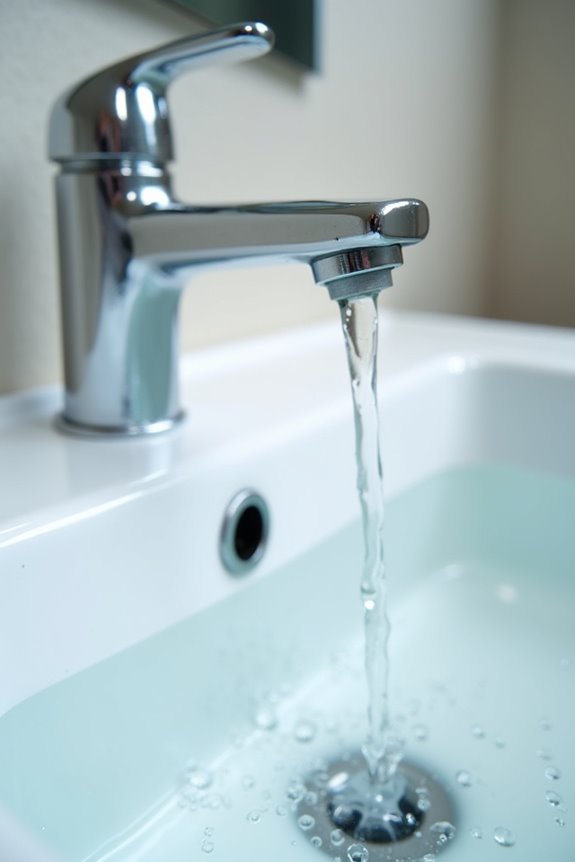 flush cold water 30 seconds before use