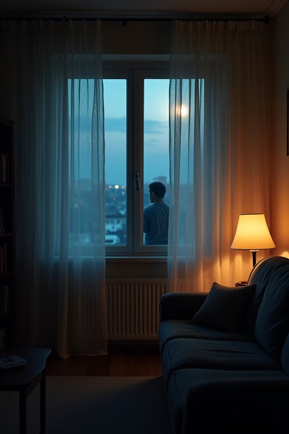 Can You See Through Sheer Curtains at Night? 1 interior lighting reveals through sheers at night