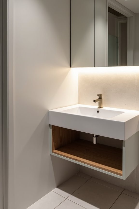 shallow cabinets optimize small bathrooms
