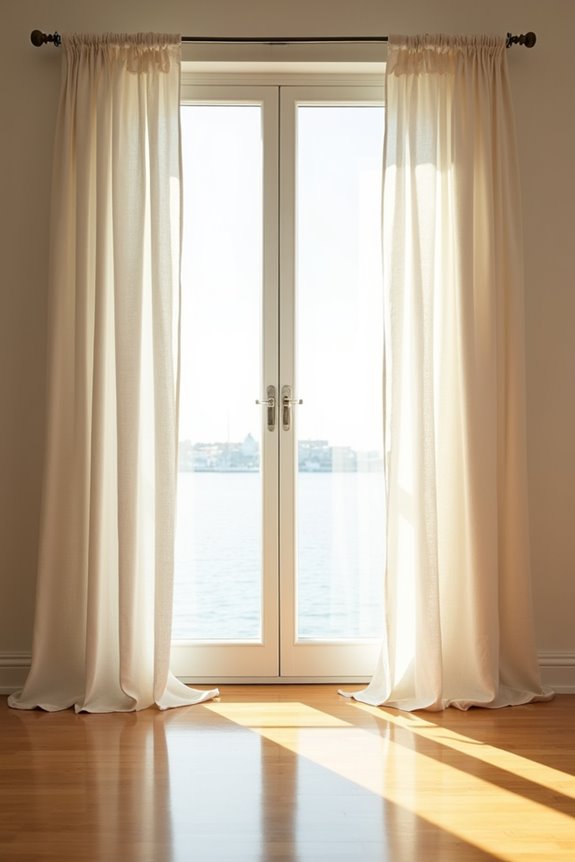 Should Curtains Go to the Floor and How Should You Hang Them? 2 three floor contact curtain options float break puddle